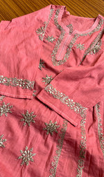 将图像加载到图库查看器中， Women&#39;s Lucknowi Handcrafted  Cotton Chikankari Kurti - HONC0301081

