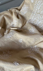 Load image into Gallery viewer, Women's Lakhnavi Handcrafted Tissue Chanderi Unstitched Kurta And Dupatta Set - HONC0284688