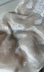 Load image into Gallery viewer, Women&#39;s Lakhnavi Handcrafted Organza Chikankari Unstitched Full Suit Material - HONC0284619
