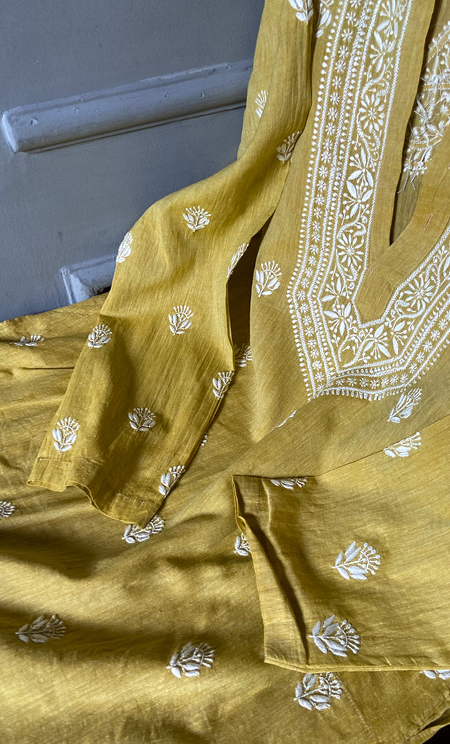 Men's Lucknowi Handcrafted Cotton Chikankari Kurta - HONC0298855