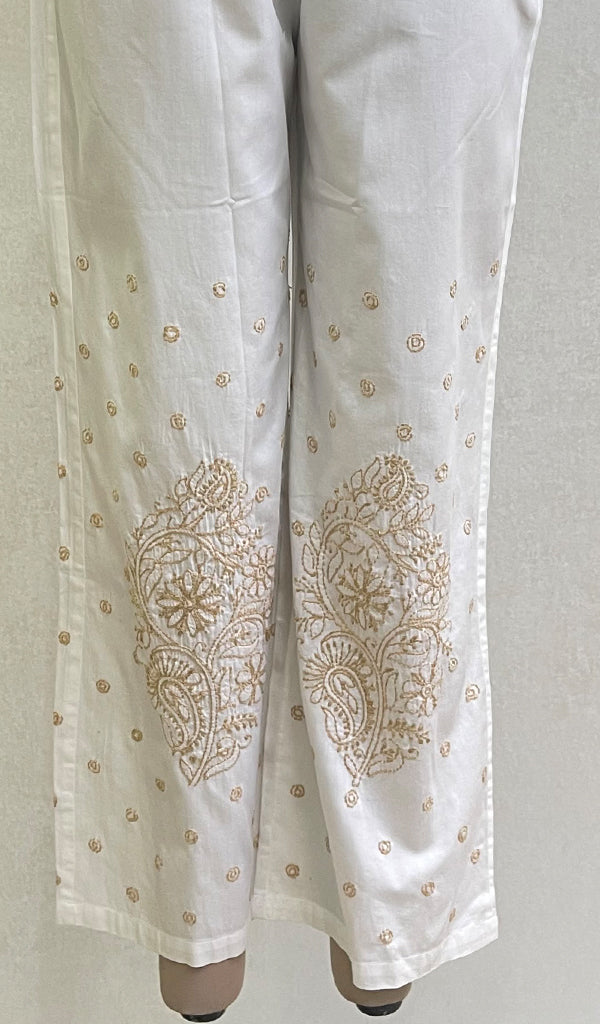 Women's Lakhnavi Handcrafted Cotton Chikankari Palazzo - HONC0155699