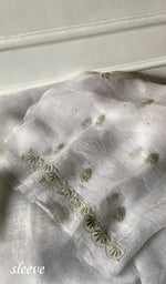 将图像加载到图库查看器中， Women's Lakhnavi Handcrafted Pure Organza Chikankari Unstitched Kurta And Dupatta Set- HONC0340819