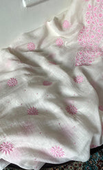 Load image into Gallery viewer, Women's Lakhnavi Handcrafted Unstitched Mul Chanderi Kurta And Dupatta Set - HONC0317815