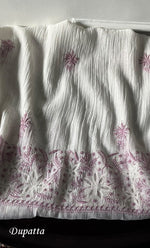 将图像加载到图库查看器中， Saanvi Women's Lakhnavi Handcrafted Mul Chanderi Unstitched Kurta And Dupatta Set- HONC0337745
