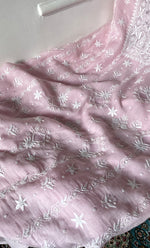 Load image into Gallery viewer, Women's Lakhnavi Handcrafted Unstitched Mul Chanderi Kurta And Dupatta Set - HONC0322454