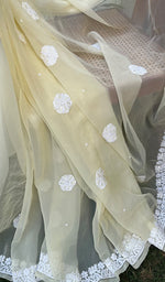 Load image into Gallery viewer, Women&#39;s Lakhnavi Handcrafted Faux-Georgette Chikankari Saree - HONC0228975
