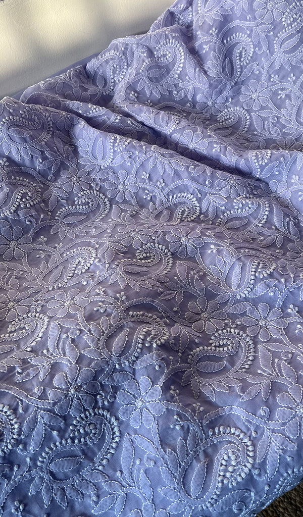 Women's Lakhnavi Handcrafted Unstitched Cotton Chikankari Suit Material - HONC0294089