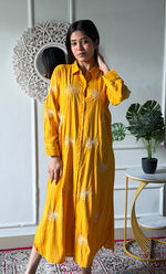 Load image into Gallery viewer, Vaishali Women's Lucknowi Handcrafted Cotton Chikankari Long Dress - HONC0341129