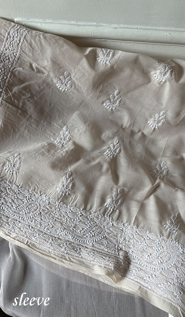 Women's Lakhnavi Handcrafted Unstitched Cotton Chikankari Suit Material - HONC0348581
