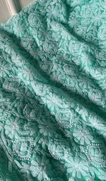 Load image into Gallery viewer, Women&#39;s Lucknowi Handcrafted Faux-Georgette Chikankari Suit Material - HONC0263418
