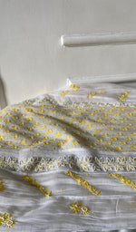 Load image into Gallery viewer, Saziya Women's Lakhnavi Handcrafted Mul Chanderi Semi - Stitched Kurta And Dupatta Set - HONC0357410