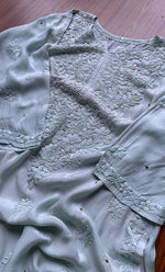 Load image into Gallery viewer, Women&#39;s Lakhnavi Handcrafted Muslin Chikankari Kurti - HONC0175654
