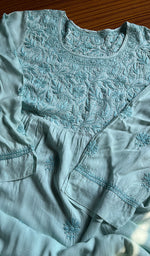 Load image into Gallery viewer, Women&#39;s Lucknowi Handcrafted Cotton Chikankari Kurti - HONC0300982
