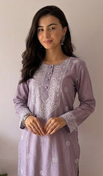 Prisha Women's Lakhnavi Handcrafted Cotton Chikankari Kurti - HONC055555