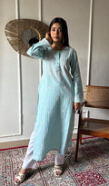 Prisha Women's Lakhnavi Handcrafted Cotton Chikankari Kurti - HONC03352330