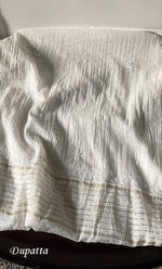 Load image into Gallery viewer, Women's Lakhnavi Handcrafted Chanderi Silk Unstitched Kurta And Dupatta Set - HONC0327486