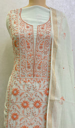 Load image into Gallery viewer, Women&#39;s Lakhnavi Handcrafted Mul Chanderi Kurta And Dupatta Set- HONC0124476
