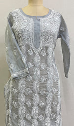 Load image into Gallery viewer, Women&#39;s Lucknowi Handcrafted Cotton Chikankari Kurti - HONC0188606
