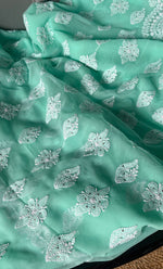 Load image into Gallery viewer, Women&#39;s Lucknowi Handcrafted Faux-Georgette Chikankari Suit Material - HONC0263067

