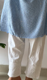 Load image into Gallery viewer, Women's Lucknowi Handcrafted Linen Cotton Chikankari Pant - HONC0373800