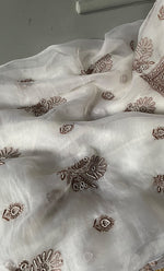 Load image into Gallery viewer, Women&#39;s Lakhnavi Handcrafted Pure Organza Chikankari Unstitched Kurta And Dupatta Set-  HONC0299227
