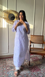 将图像加载到图库查看器中， Anisa Women's Lakhnavi Handcrafted Cotton Chikankari Kurti - HONC0356958