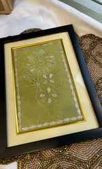 Load image into Gallery viewer, Handcrafted Chikankari Embroidered Frame (10 Inch, Green) - HONC0310988
