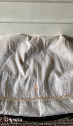 Load image into Gallery viewer, Women's Lakhnavi Handcrafted Mul Chanderi Semi - Stitched Kurta And Dupatta Set - HONC0274495