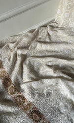 Load image into Gallery viewer, Women's Lakhnavi Handcrafted Pure Silk Georgette Unstitched Chikankari Kurta And Dupatta Set- HONC0324215