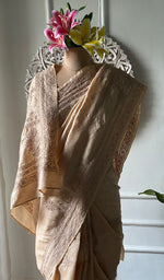 将图像加载到图库查看器中， Women's Lakhnavi Handcrafted Tussar Silk Chikankari Saree - HONC0331050