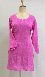 将图像加载到图库查看器中， Women&#39;s Lucknowi Handcrafted Viscose Georgette Chikankari Top - HONC0179784
