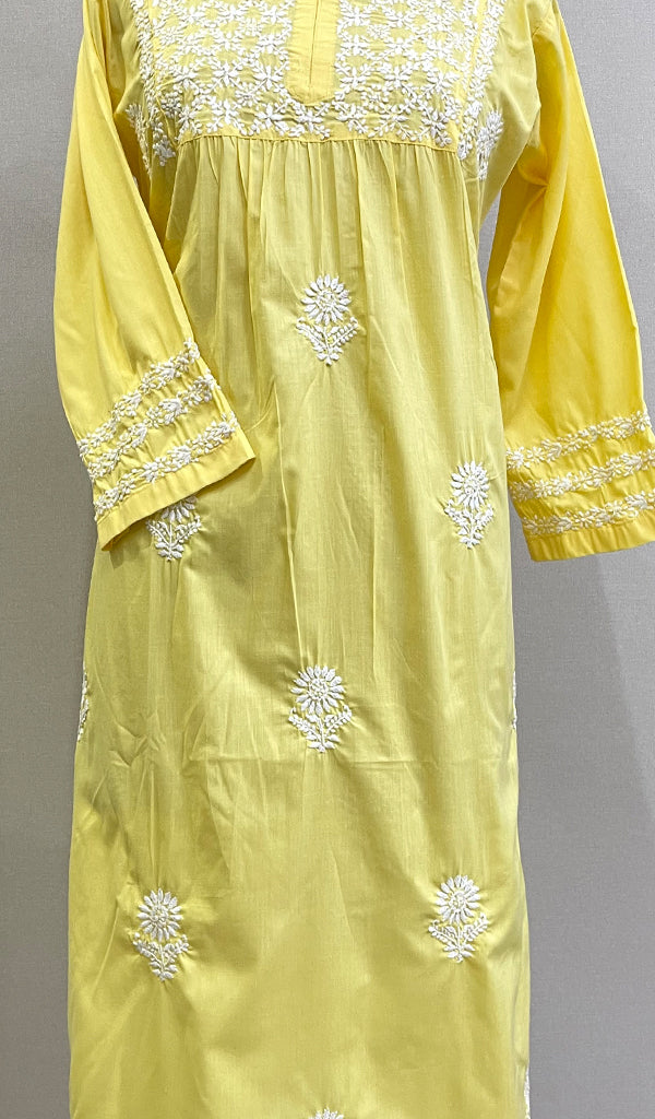 Falak  Women's Lucknowi Handcrafted Cotton Chikankari Kurti - HONC0220788
