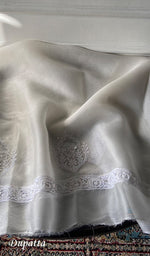 Load image into Gallery viewer, Women's Lakhnavi Handcrafted Mul Chanderi Unstitched Kurta And Dupatta Set - HONC0359790