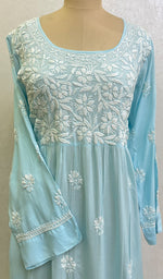 Load image into Gallery viewer, Women&#39;s Lucknowi Handcrafted Modal Cotton Chikankari Gown - HONC09530
