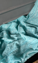 将图像加载到图库查看器中， Women&#39;s Lakhnavi Handcrafted Mul Chanderi Semi - Stitched Kurta And Dupatta Set - HONC0281966
