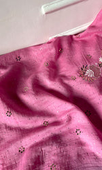 Load image into Gallery viewer, Women&#39;s Lakhnavi Handcrafted Unstitched Mul Chanderi Kurta And Dupatta Set - HONC0323630
