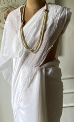 Load image into Gallery viewer, Women&#39;s Lakhnavi Handcrafted Mul Chanderi Chikankari Saree - HONC0300001
