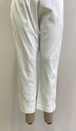 Load image into Gallery viewer, Women&#39;s Lucknowi Handcrafted Linen Cotton Chikankari Pant - HONC0170960
