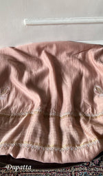 Load image into Gallery viewer, Mahira Women's Lakhnavi Handcrafted Mul Chanderi Unstitched Chikankari Full Suit - HONC0355236