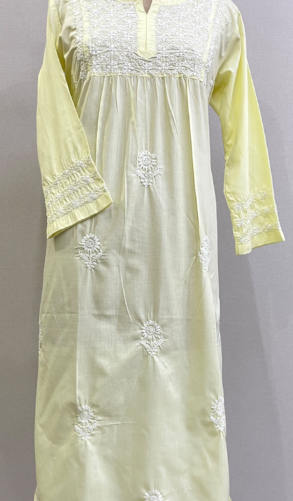 Falak Women's Lucknowi Handcrafted Cotton Chikankari Kurti - HONC0220643
