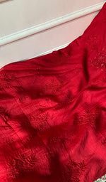 Load image into Gallery viewer, Women's Lakhnavi Handcrafted Mul Chanderi Unstitched Chikankari Full Suit Material - HONC0345013
