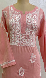 Load image into Gallery viewer, Mir Women&#39;s Lucknowi Handcrafted Cotton Chikankari Kurti - HONC0160273
