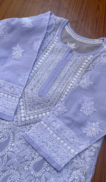 Load image into Gallery viewer, Women&#39;s Lakhnavi Handcrafted Cotton Chikankari Kurti - HONC0274192
