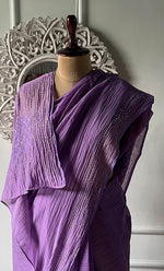 将图像加载到图库查看器中， Women's Lakhnavi Handcrafted Mul Chanderi Chikankari Saree - HONC0321336