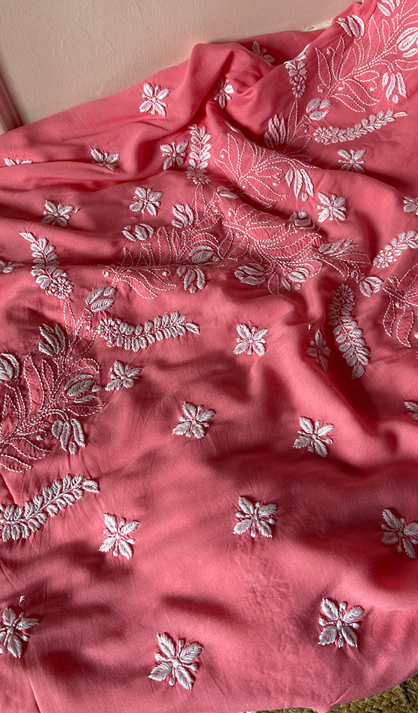 Women's Lakhnavi Handcrafted Modal Cotton Chikankari Suit Material - HONC0275957