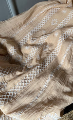 Load image into Gallery viewer, Saziya Women&#39;s Lakhnavi Handcrafted Mul Chanderi Semi - Stitched Kurta And Dupatta Set - HONC0308699
