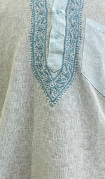 Load image into Gallery viewer, Men&#39;s Lucknowi Handcrafted Cotton Chikankari Kurta - HONC096533
