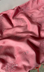 Load image into Gallery viewer, Women&#39;s Lakhnavi Handcrafted Chanderi Silk Unstitched Chikankari Kurta And Dupatta Set - HONC0307156
