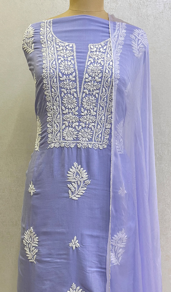 Women's Lakhnavi Handcrafted Cotton Chikankari Suit Material- HONC0149086