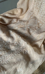 将图像加载到图库查看器中， Women&#39;s Lakhnavi Handcrafted Mul Chanderi Semi - Stitched Kurta And Dupatta Set - HONC0284751
